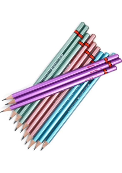 Metalik Renklerde Kurşun Kalem 12'Li Paket
