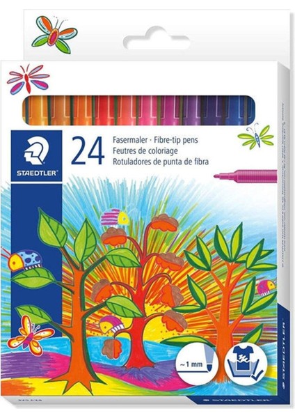 Keçeli Kalem 1 mm 24 Renk Karton Kutu