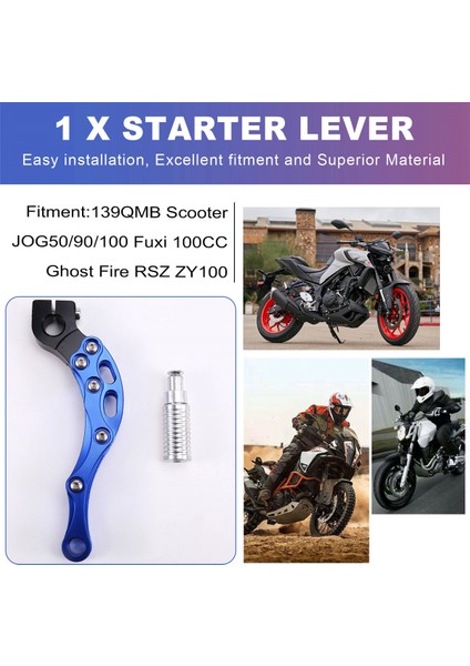 Motosiklet Motoru Cnc Kick Start Marş Kolu Honda Yamaha 139QMB Scooter JOG50/90/100 Fuxi 100CC Ghost Fire Rsz (Yurt Dışından) fırsatları