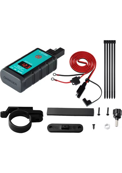Motosiklet Çift Portlu USB ve Type-C Hızlı Şarj Cihazı, Qc3.0, IP66 Su Geçirmez, 12V-24V Voltmetre, Açma/kapama Anahtarı, Telefonlar Için (Yurt Dışından)