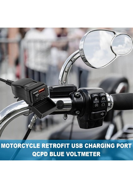 Usb-A+Type-C 12V-24V Voltmetreli Moto Şarj Cihazı, Telefonlar, Tabletler ve Gps Için Hızlı Şarj, Gidona/aynaya Monte (Yurt Dışından) fırsatları