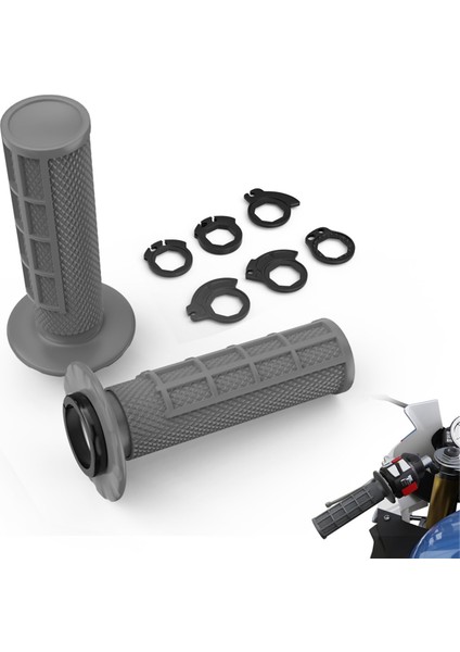 Kaymaz Kilitli Tutacaklar Sapı, Snap-In Kamlı Evrensel Motosiklet Gidonu Tutacakları, Dirt Pit Bike El Tutacağı Gri (Yurt Dışından) modelleri