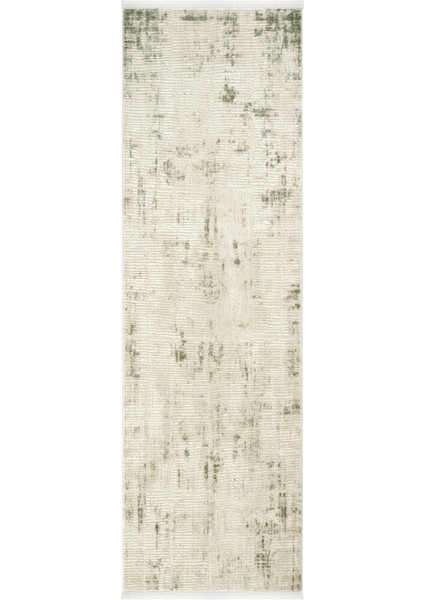 safir 8619 Yeşil Yolluk Uzun Antre Hol Koridor Halısı Makine Dokuması Modern Yatak Odası Halı Yolluk