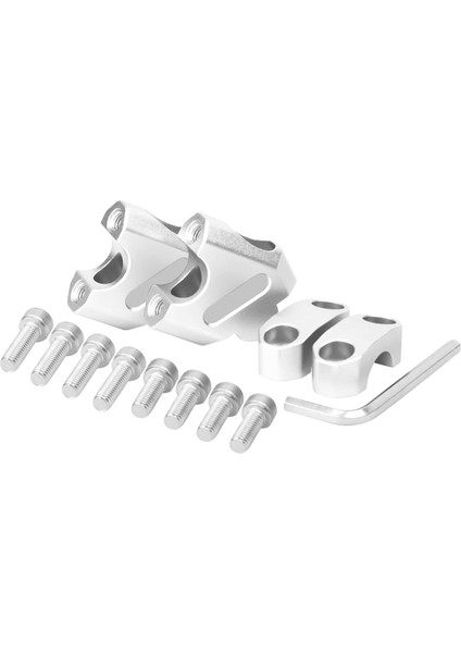 Motosiklet 22MM Sap Yükseltici Çubuk Takımı Yükseklik Arttırma Taban Yükseklik Arttırma ve 22MM Sap Için Geri Vites Gümüş (Yurt Dışından)