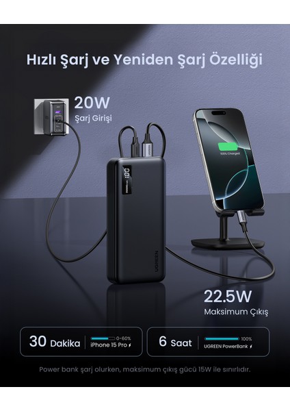 20.000 Mah Pd 3.0 Hızlı Şarj Powerbank 1xusb-C, 2xusb-A - 25683 indirimleri