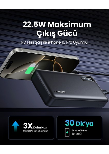 20.000 Mah Pd 3.0 Hızlı Şarj Powerbank 1xusb-C, 2xusb-A - 25683