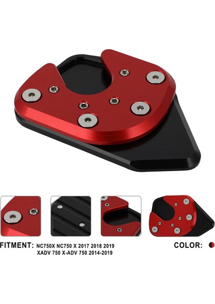 Motosiklet Kickstand Yan Stand Uzatma Destek Plakası Honda XADV750 NC750X 2017-2020 Kırmızı (Yurt Dışından) indirimleri