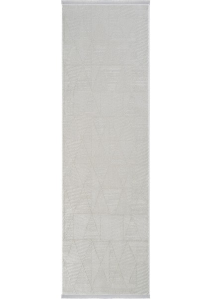 safir 8606 Gri Yolluk Geometrik Desenli Uzun Antre Hol Koridor Halısı Dokuma Yatak Odası Halı Yolluk