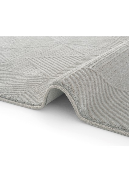 safir 8606 Gri Yolluk Geometrik Desenli Uzun Antre Hol Koridor Halısı Dokuma Yatak Odası Halı Yolluk