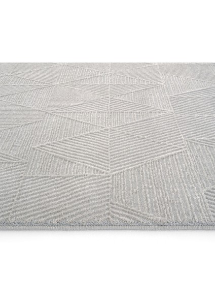 safir 8606 Gri Yolluk Geometrik Desenli Uzun Antre Hol Koridor Halısı Dokuma Yatak Odası Halı Yolluk