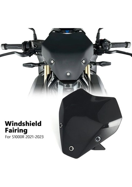 Spoiler Ön Cam Ön Cam Rüzgar Deflektörü Ekran Kalkanı Spoiler Bmw S1000R S 1000R 2021-2023 Dumanlı Gri ve Siyah (Yurt Dışından) modelleri