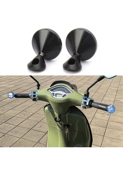 Motosiklet Aksesuarları Gidon Ucu Aynası Yan Dönme Vespa Gts 300 GTS300 Gtv 300 GTV300 Siyah (Yurt Dışından) fırsatları