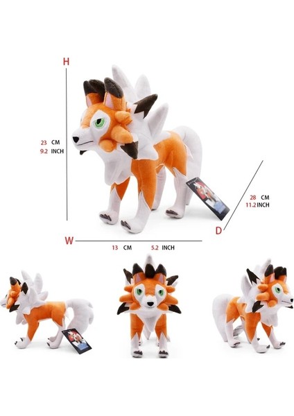 Büyük Pokemon Peluş Tudai Kaplumbağa Sarı Kaya Kurdu Zorua Tyrannosaurus Rex Ateş Püskürten Ejderha Oyuncak Bebek Dusky Mane Kaya Kurt Adam (Yurt Dışından)