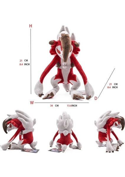 Büyük Pokemon Peluş Tudai Kaplumbağa Sarı Kaya Kurdu Zorua Tyrannosaurus Rex Ateş Püskürten Ejderha Peluş Oyuncak Bebek Gece Yelesi Kaya Kurt Adam - Kırmızı (Yurt Dışından)