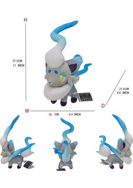 Büyük Pokemon Peluş Tudai Kaplumbağa Sarı Kaya Kurdu Zorua Tyrannosaurus Rex Ateş Püskürten Ejderha Peluş Oyuncak Bebek Izokrom Zorua - Mavi (Yurt Dışından)