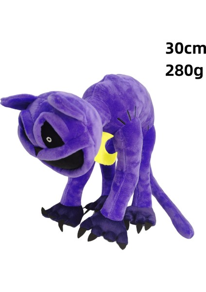 Gülümseme Korkunç Peluş Oyuncak Koca Ağız Cehennem Mor Kedi Bobbi Bobbi Bebek Aşağı Poz Koca Ağız Poz Kedi (Yurt Dışından)