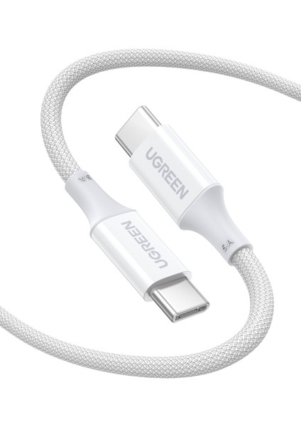 Usb-C 100W 3A Qc Pd Silikon Örgülü Hızlı Şarj Kablosu, 1 Metre, Beyaz, 15267 fiyatları