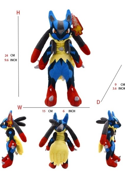 Büyük Pokemon Peluş Tudai Kaplumbağa Sarı Kaya Kurdu Zorua Tyrannosaurus Rex Ateş Püskürten Ejderha Oyuncak Bebek Milyon Lucario (Yurt Dışından)