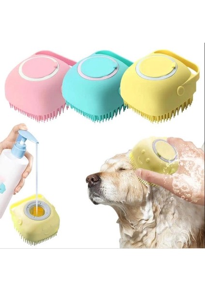 Şampuan Hazneli Kedi Köpek Yıkama Kesesi, Masaj Yapan Hayvan Yıkama Fırçası