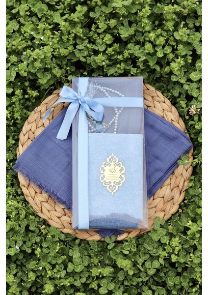 20 Adet Eşarplı Yasin Hediyelik Mevlid Seti Y201 Mavi fiyatları