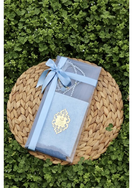 20 Adet Eşarplı Yasin Hediyelik Mevlid Seti Y201 Mavi modelleri