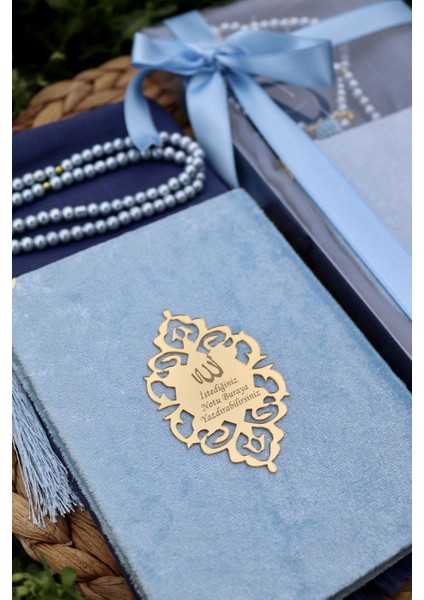 20 Adet Eşarplı Yasin Hediyelik Mevlid Seti Y201 Mavi fırsatları