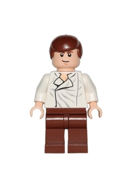 Minifigür Star Wars Han Solo White Shirt With Wrinkles On Front SW0278