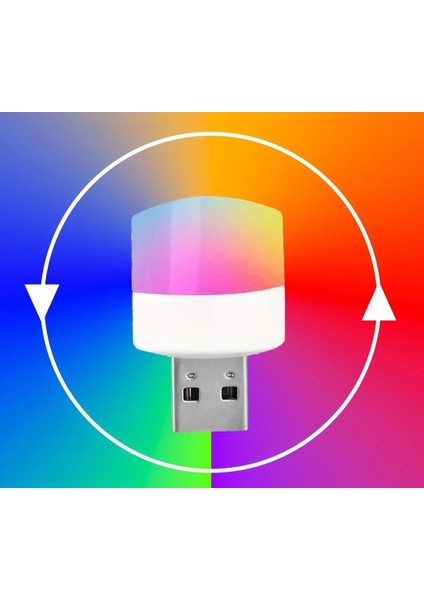 USB Mini Rgb LED Lamba – Rgb Otomatik Renk Döngüsüyle USB Gece Lambası