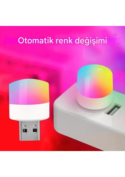 USB Mini Rgb LED Lamba – Rgb Otomatik Renk Döngüsüyle USB Gece Lambası fiyatları