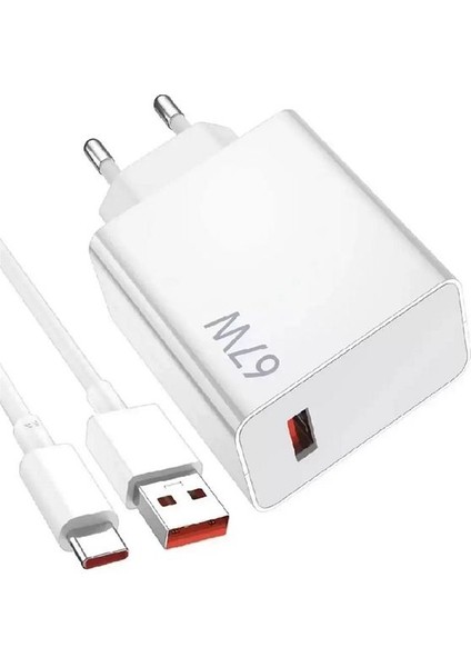 Redmi Note 14 Pro Uyumlu 67 Watt Sh-67 Hızlı ve Turbo Şarj Seti Kafa+ Kablo