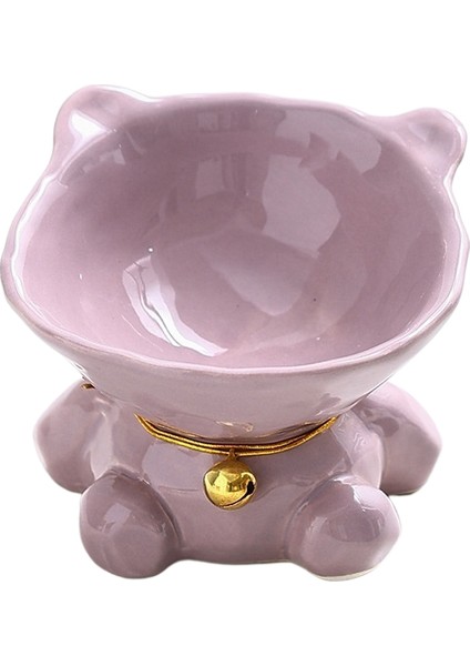 Seramik Kedi Kabı Siyah Çene Önleyici Pet Kase (Yurt Dışından)