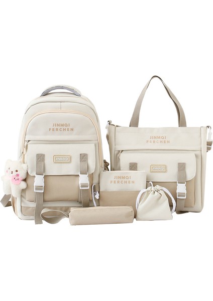 Ilkokul Çocuk Okul Çantası Ortaokul Öğrencileri Beş Parçalı Sırt Çantası (Yurt Dışından)