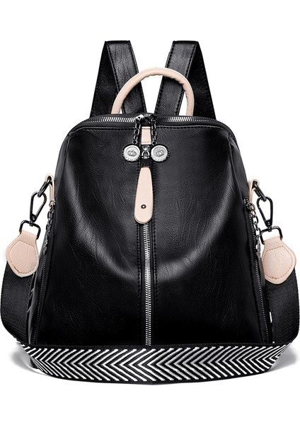 Trendy Kore Tarzı Moda Tüm Maçlar Için Büyük Kapasiteli Yumuşak Deri Bayan Sırt Çantası (Yurt Dışından)