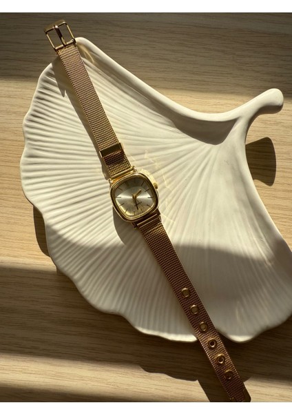 Retro Minimal Hasır Kordon Vintage Kadın Kol Saati Kare