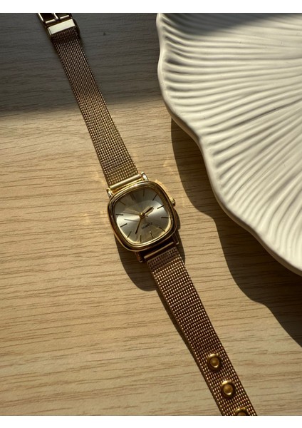 Retro Minimal Hasır Kordon Vintage Kadın Kol Saati Kare indirimleri