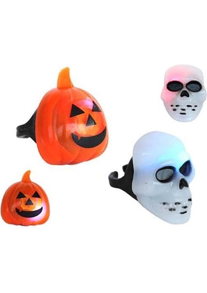 Cadılar Bayramı Kuru Kafa Balkabağı Işıklı Yüzük 2'li fiyatları