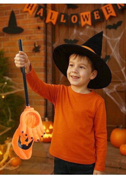 Cadılar Bayramı Balkabağı Figürlü Sopalı Şeker Çantası