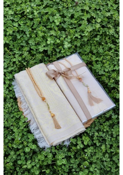 Hediyelik Pamuklu Seccade Seti S1004 Siyah