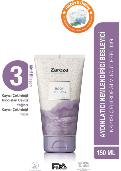 Arındırıcı ve Besleyici Vücut Peelingi Kahve & Kafein & Kayısı Çekirdeği 150 ml