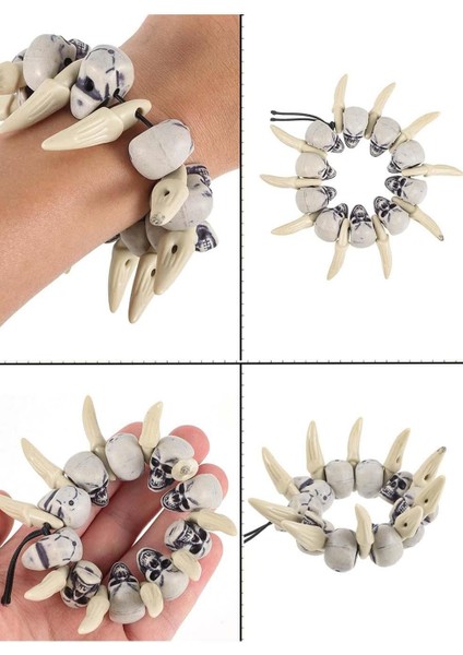 Cadılar Bayramı Kemik Bileklik Halloween Parti Aksesuarı modelleri