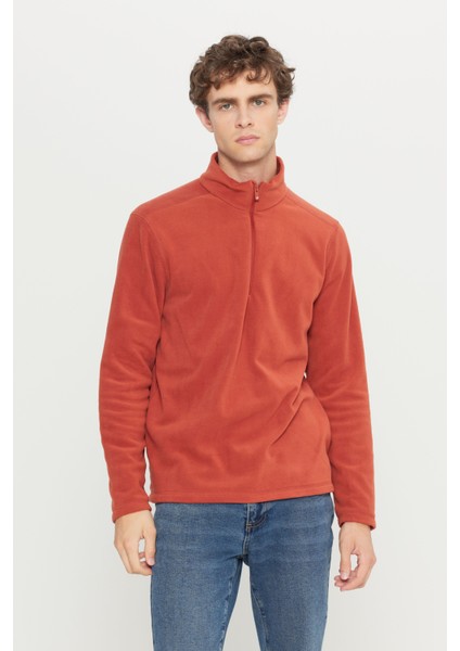 Erkek Açık Kahve Anti-Pilling Tüylenme Yapmayan Standart Fit Dik Yaka Polar Sweatshirt modelleri