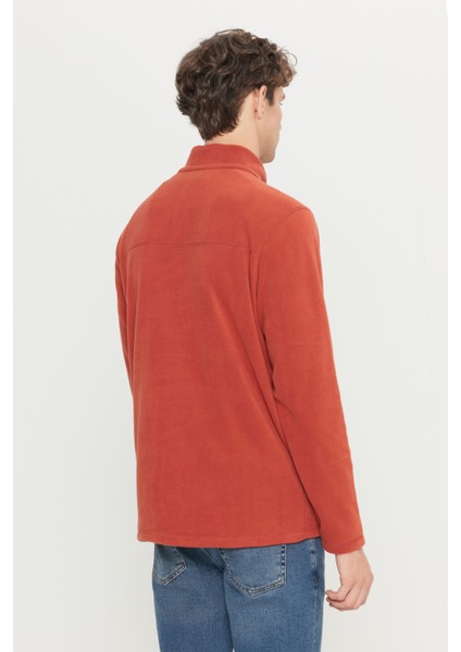 Erkek Açık Kahve Anti-Pilling Tüylenme Yapmayan Standart Fit Dik Yaka Polar Sweatshirt indirimleri