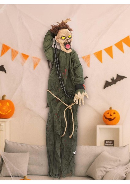 Cadılar Bayramı Zombi Figürlü Asılabilir Halloween Hareketli Parti Dekoru 120 Cm