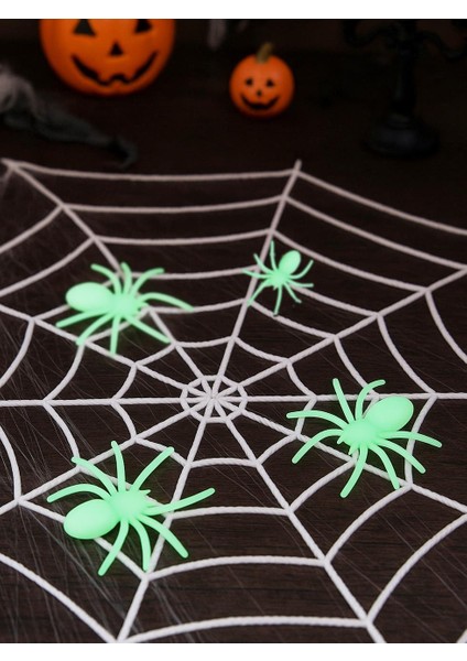 Cadılar Bayramı Fosforlu Neon Örümcek Halloween Parti Dekoru 10 cm 2'li