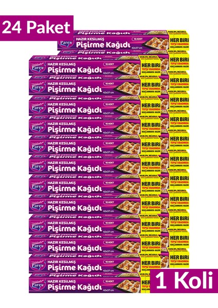 Hazır Kesilmiş Pişirme Kağıdı 10’lu 42 x 37 Cm 24 Paket 1 Koli fırsatları