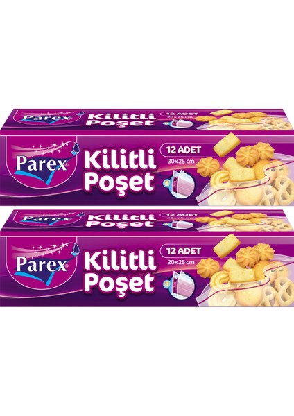Kilitli Buzdolabı Poşeti Küçük Boy 12'li 20 x 25 Cm İkili Set