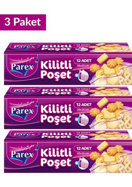 Kilitli Buzdolabı Poşeti Küçük Boy 12'li 20 x 25 Cm Üçlü Set fiyatları