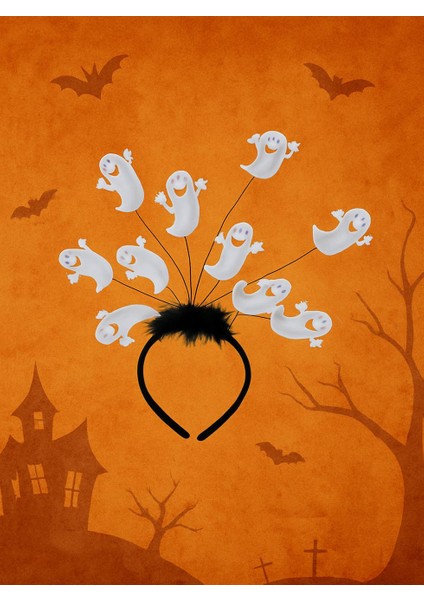 Halloween Parti Tacı Hayalet Figürlü Cadılar Bayramı Aksesuarı Beyaz fiyatları