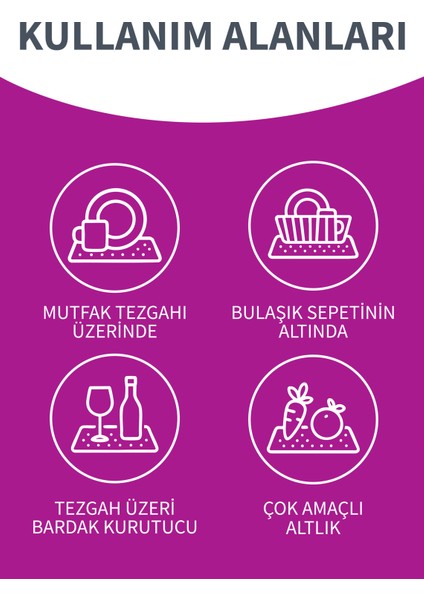 Bulaşık Altlığı 46 x 30 cm İkili Set indirimleri