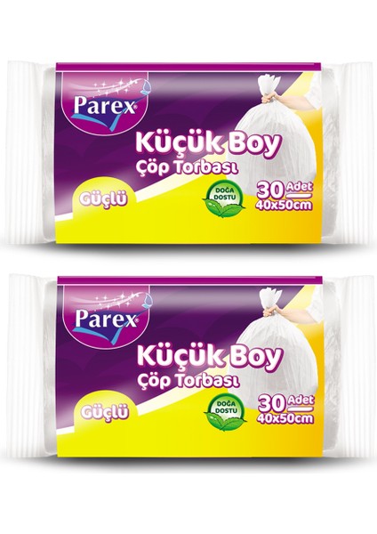 Güçlü Çöp Torbası Küçük Boy 30'lu 40 x 50 cm İkili Set